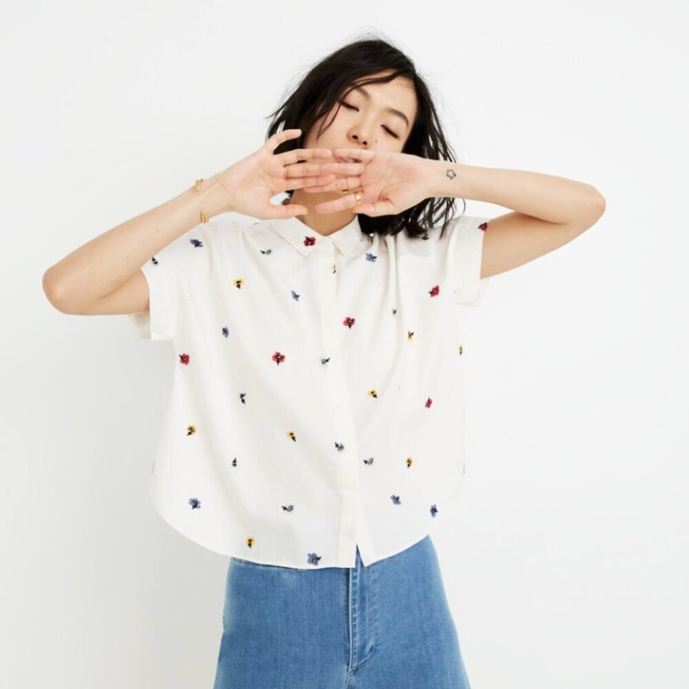 Madewell Embroidered Hilltop Shirt in Confetti Floral